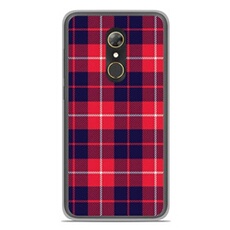 Coque silicone gel Alcatel A7 motif Tartan Rouge 2