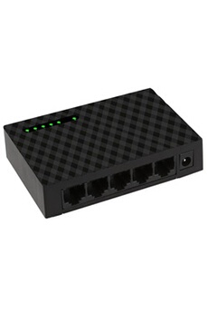 Nouveau Rj45 Mini 5 Ports Réseau Ethernet Rapide Noir Hub Switch pour Pc de Bureau Ue WEN018