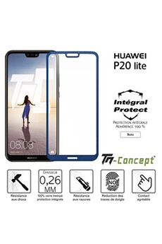 Verre trempé Huawei P20 Lite - Bleu adhérence 100%
