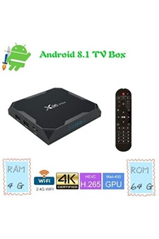 Passerelle multimédia GENERIQUE X96 Max TV Box Android 8.1 4+64G, 4K Boîtier Numérique et Intelligent pour la Télévision avec Télécommande