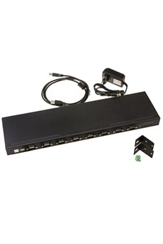 Adaptateur et convertisseur GENERIQUE Convertisseur USB vers 8 PORTS RS232 - BOITIER METAL RACKABLE - Interface RS-232 par fiche DB9 - GAMME INDUSTRIELLE