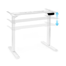 Multidesk Comfort Bureau électrique à hauteur & largeur réglable - Blanc