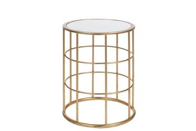 Table La Chaiserie Table D Appoint Ronde En Metal Dore Art Deco