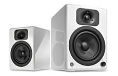 wavemaster (66366) TWO NEO soft white - Kit d'enceintes bibliothèque 2.0 (60W) streaming Bluetooth, connexions digitales et analogiques, télécommande