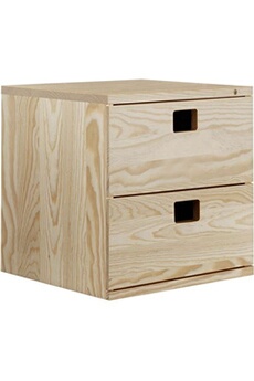 armoire de bureau astigarraga - cube de rangement en pin massif dinamic 2 tiroirs