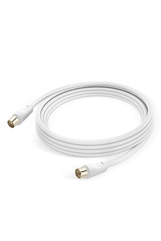 Câble Antenne TV Mâle Femelle Coxial 9.5mm PVC 3m Blanc