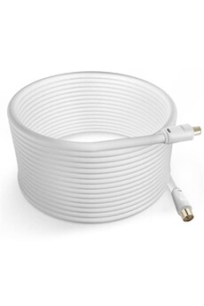 Câble Antenne TV Mâle Femelle Coxial 9.5mm PVC 10m Blanc