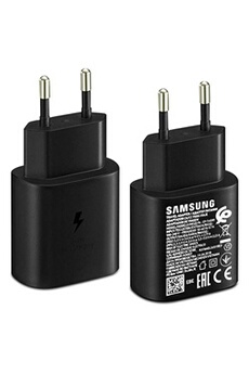 Chargeur pour téléphone mobile Samsung Chargeur secteur USB Type C 25W Fast Charge Original Noir