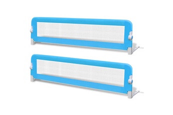 Barrière de lit bébé GENERIQUE Icaverne - barrières de lit pour bébés esthetique barrière de lit de sécurité pour tout-petits 2pcs bleu 150x42cm