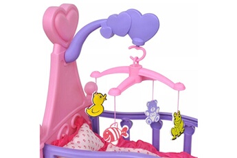 Accessoire poupée GENERIQUE Icaverne - accessoires pour poupées et figurines magnifique lit de poupée pour chambre d'enfants rose et violet