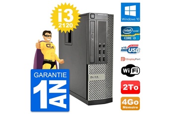 PC De Bureau Dell PC Dell Optiplex 990 Sff Intel I3-2120 Ram 4Go Disque Dur 2To Windows 10 WiFi