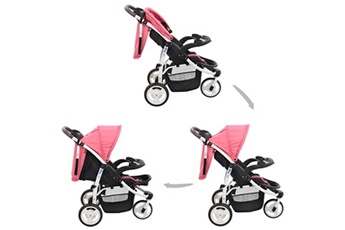 Porte-Bébés GENERIQUE Icaverne - poussettes pour bébés distingué poussette bébé à 3 roues rose et noir
