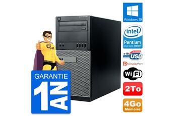 PC De Bureau Dell PC Tour Dell Optiplex 790 Mt Intel G630 Ram 4Go Disque Dur 2To Windows 10 WiFi