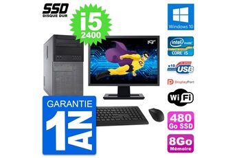 PC De Bureau Dell PC Tour Dell 790 Mt Ecran 19" Intel i5-2400 Ram 8Go SSD 480Go Windows 10 WiFi