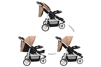 Porte-Bébés GENERIQUE Icaverne - poussettes pour bébés stylé poussette bébé à 3 roues taupe et noir
