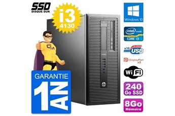 PC De Bureau HP PC Tour HP Prodesk 600 G1 Intel Core I3-4130 Ram 8Go SSD 240Go Windows 10 WiFi