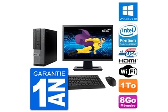 PC De Bureau Dell PC Dell 390 Sff Ecran 22" Intel G630 Ram 8Go Disque 1To Hdmi Windows 10 WiFi