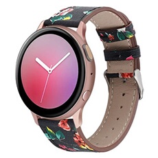 OEM - Bracelet pour Samsung Galaxy Watch Active 2 - Cuir - Noir et Rouge
