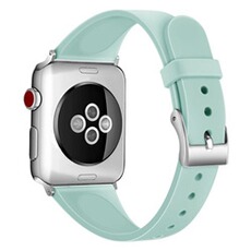 Bracelets connectés OEM Bracelet Sport en Silicone Simple Remplacement pour Apple Watch Series 3 / 2 / 1 38mm - Cyan clair (Taille L)