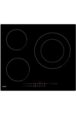 Plaque induction Amica Table de cuisson à induction 60cm 3 feux 7200w noir  ai3539
