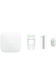 AJAX Pack Alarme Ajax Hub Plus Avec Détecteur De Mouvement, Détecteur De Présence Et Télécommande Blanc