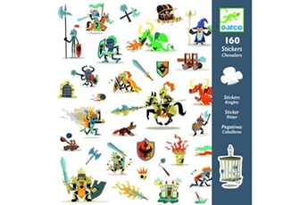 Autres jeux créatifs Djeco 2 planches de 160 stickers djeco chevaliers