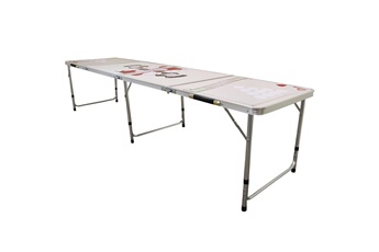 Table de jeu Monster Shop Table de beer pong imperméable, pliable et transportable de 240cm de long, table à plateau en mdf et cadre en aluminium