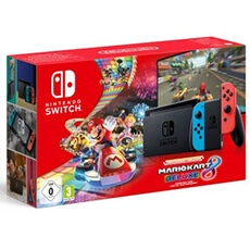 Pack Console Switch Néon Rouge et Bleu + Code de téléchargement Jeu Mario Kart 8 Deluxe
