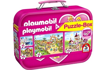Playmobil Schmidt Spiele Schmidt spiele - 56498 - playmobil - pink - coffret de puzzles - 2 x 60 - 2 x 100 pièces