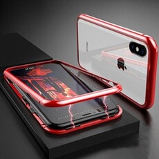Coque et étui téléphone mobile GENERIQUE Coque Verre Trempe IPHONE Xr Magnetique Transparente Protection Integrale (ROUGE)