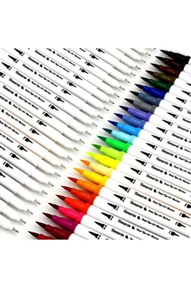 Crayon à papier GENERIQUE 24 feutres de coloriage pour Journal 0,4 mm  Double pointes feutre fine et pinceau Couleur à l'eau Stylos de dessin  pour étudiant
