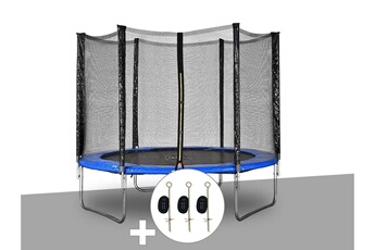 Trampoline Jardideco Kit trampoline jardideco atlas ø 2,44 m bleu + kit d'ancrage
