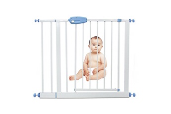 Barrière de sécurité bébé Leogreen Barrière de sécurité pour bébé, barrière ajustable pour porte, extension de 88 à 101 cm, blanc, largeur: 74-87 cm