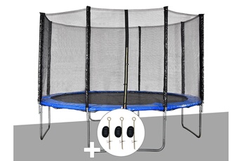 Trampoline Jardideco Kit trampoline jardideco cronos ø 3,66 m bleu + kit d'ancrage