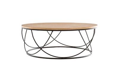 Table Basse Miliboo Table Basse Ronde Bois Et Metal Noir D80 X H30