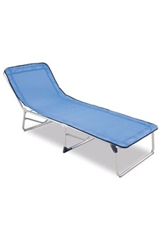chaise et fauteuil de camping eredu transat bain de soleil 882/tx - aluminium et pvc tisse - bleu