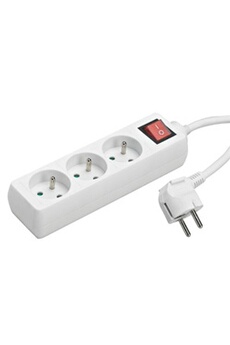 Multiprise et distributeur CEE Maclean Rallonge électrique Multiprises 4  prises avec 2 entrées USB blanc.
