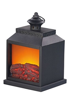 lampe à poser carlo milano : cheminée décorative avec effet flamme réaliste - piles