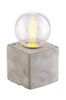 lampe à poser lunartec : lampe de table décorative à led avec socle en béton, alimentation par piles ou usb