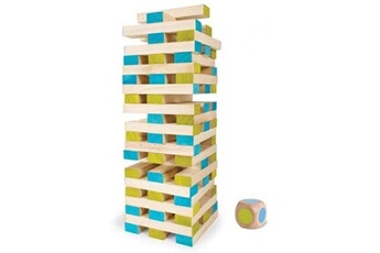 Accessoire modélisme GENERIQUE Bs toys tour en bloc de bois 60 pièces bleu/vert