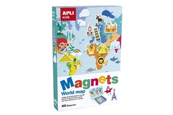 Autre jeux d'imitation Apli Set de 40 magnets apli kids world map