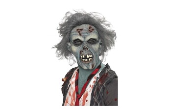 Masque de déguisement Smiffy's Masque de zombie avec cheveux - gris