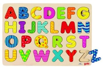Puzzle Goki Puzzle d'encastrement alphabet majuscules a-z - goki