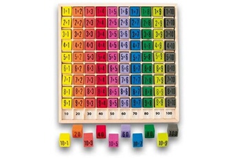 Article et décoration de fête GENERIQUE Table de multiplication couleur en bois jusqu'à 10 x 10 + sac de rangement