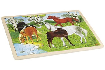 Puzzle Goki Goki - 57894 - puzzle des poneys en bois - 48 pièces