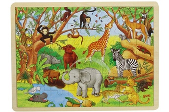 Puzzle Goki Goki - 2041640 - puzzle en bois à encastrement - afrique - 48 pièces
