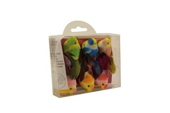 Accessoire de déguisement GENERIQUE Mini oiseaux décoratifs (sur pince) - 6 pièces
