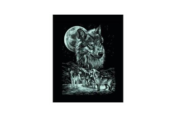 Accessoire modélisme GENERIQUE Carte à gratter argentée - 21 x 31 cm - loups