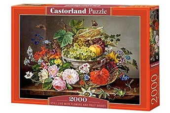 Puzzle Castorland Castor pays de c 200658-2 still life with flowers and fruit basket puzzle 2000 pièces