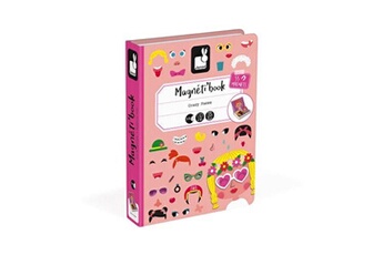 Maquette Janod Jeu janod magnéti'book crazy faces fille 55 magnets rose